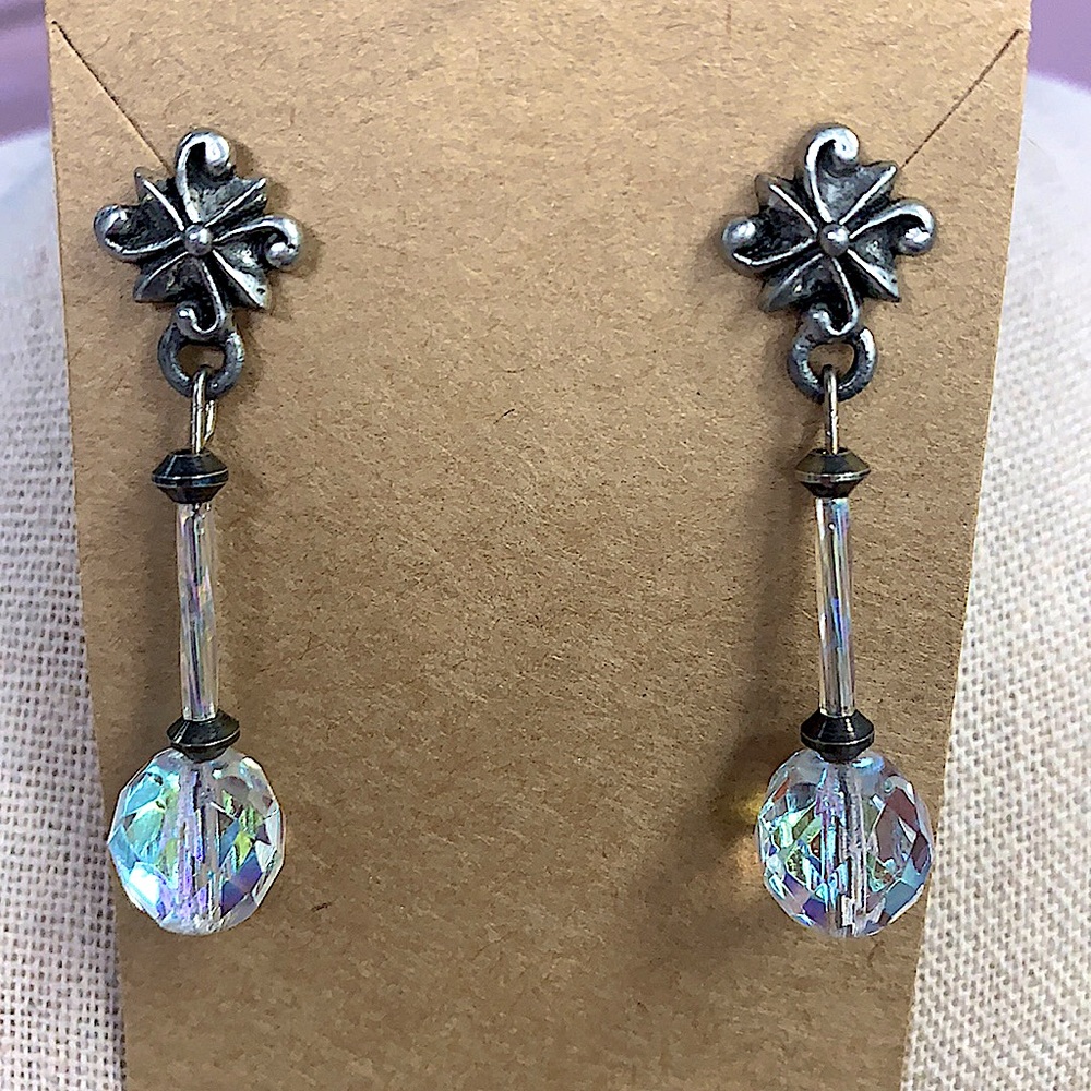 Crystal Ball Drop Earrings 💜